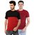 Ample Multicolour Kintted Cotton Round Neck Casual Men T-shirts pack of 2