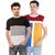 Ample Multicolour Kintted Cotton Round Neck Casual Men T-shirts pack of 2