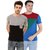 Ample Multicolour Kintted Cotton Round Neck Casual Men T-shirts pack of 2