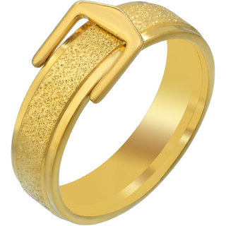                       MissMister Gold Plated Brass Belt Buckle Design Fashion Finger Ring Men tylish Latest                                              