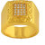 MissMister Gold Plated Brass, CZ Studded, Engagement, Proposal Finger Ring Men Fashion