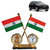 Ramanta Indian Flag with Watch & God Idol for Car Dashboard, Gifts, Home, Office, Desk Etc.. (Pack of 1, Assorted God Idols)