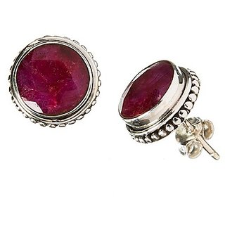 Ruby Stud Silver Earrings Lab Certified & Effective stone Ruby Stylish Silver Earrings BY CEYLONMINE Ruby Stud Silver Earrings Lab Certified & Effective stone Ruby Stylish Silver Earrings BY CEYLONMINE