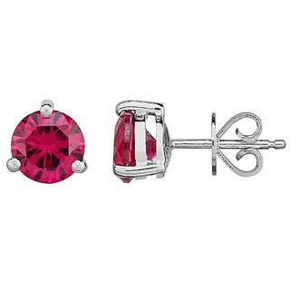                       Astrological  stone ruby/manik stone stud earrings original & certified   ruby(manik) stone silver earrings BY CEYLONMINE                                              