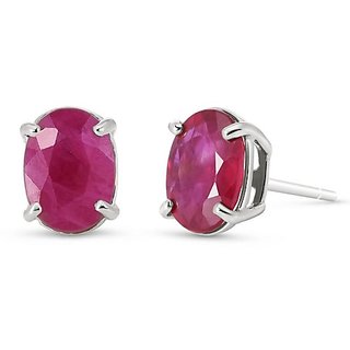                       Ruby/manik stud earrings lab certified & precious stone ruby(chuni)stone earrings in silver by CEYLONMINE                                              