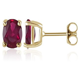                       CEYLONMINE- Natural Ruby gold Plated Earring Lab Certified & Unheaed IGI Ruby(chuni) stone Earrings For Girls & Women                                              