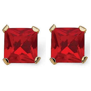                       Ruby Stud Gold Plated Earrings Lab Certified  Effective stone Ruby Stylish Stud Earrings BY CEYLONMINE                                              