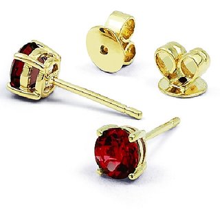                       Astrological  stone ruby/manik stone stud earrings original & certified   ruby(manik) stone gold plated earrings BY CEYLONMINE                                              