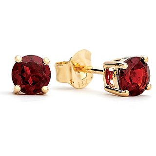                       CEYLONMINE- Original Ruby stone gold plated earring unheated & untreated precious stone ruby stud earrings for Girls & women                                              