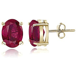 Ruby stone gold plated earrings for women & Girls Precious & astrological stone ruby(manik) stud earrings BY CEYLONMINE Ruby stone gold plated earrings for women & Girls Precious & astrological stone ruby(manik) stud earrings BY CEYLONMINE