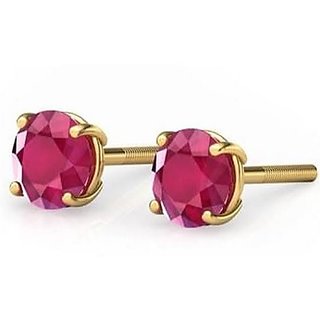 CEYLONMINE- precious stone ruby stud earrings in panchdhatu certified effective gemstone ruby(chuni) earrigns for girls women CEYLONMINE- precious stone ruby stud earrings in panchdhatu certified effective gemstone ruby(chuni) earrigns for girls women