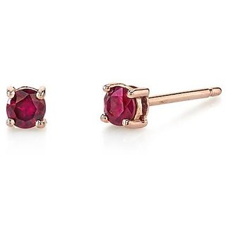                       CEYLONMINE- Natural Ruby  Gold Plated Earring Lab Certified & Unheaed IGI Ruby(chuni) stone Earrings For Girls & Women                                              