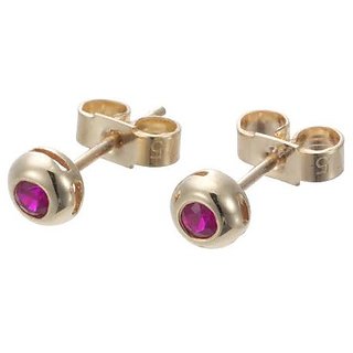                       Ruby Stud Gold Plated Earrings Lab Certified & Effective stone Ruby Stylish Gold Plated Earrings BY CEYLONMINE                                              