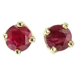                       CEYLONMINE- Natural Ruby gold Plated Earring Lab Certified  Unheaed IGI Ruby(chuni) stone Earrings For Girls  Women                                              