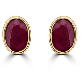 Astrological stone ruby/manik stone stud earrings original certified ruby(manik) stone gold plated earrings BY CEYLONMINE Astrological stone ruby/manik stone stud earrings original certified ruby(manik) stone gold plated earrings BY CEYLONMINE