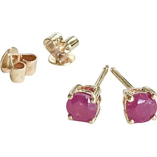                       Ruby Stone Stud Earrings Lab Certified & Unheated Stone Ruby/manik Stone stud Earrings For Women & Girls By CEYLONMINE                                              