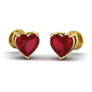 Certified Stone Ruby Gold Plaetd Designer stud Earrings for Women & Girls Astrological Stone Ruby(manik) stud earrings BY CEYLONMINE Certified Stone Ruby Gold Plaetd Designer stud Earrings for Women & Girls Astrological Stone Ruby(manik) stud earrings BY CEYLONMINE
