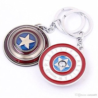 Captain America Shield Key Chain Metal Round Avengers Superhero Keychain