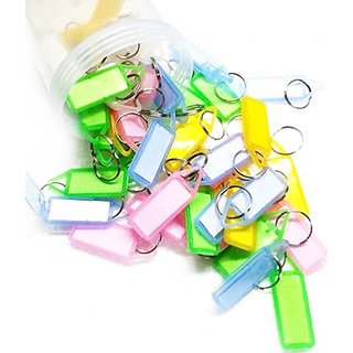 Name Tag Key Chain Pack of 50 Key Chain Locking Key Chain (Multicolor)