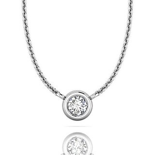                       CEYLONMINE Natural American diamond pendant for girls & women stylish diamond silver pendant                                              