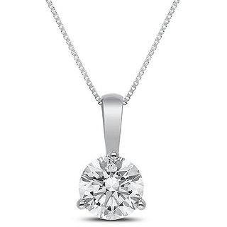                       CEYLONMINE American Diamond pendant natural & original stone white gold plated pendant for women & girls                                              