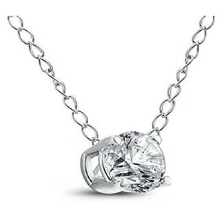                       CEYLONMINE American Diamond pendant natural & original stone white gold plated pendant for women & girls                                              