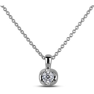                       CEYLONMINE Daimond Pendant Precious stone original & GLI certified stone american dimaond silver pendant for women & girls                                              