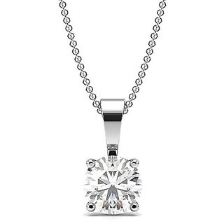                       CEYLONMINE 92.5 sterling silver/ white gold plated stylish Diamond Pendant for women & girls ( american diamond stone )                                              