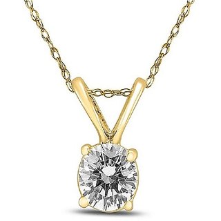                       CEYLONMINE Diamond pendant original & unheated stone american diamond gold plated pendant for women & girl                                              