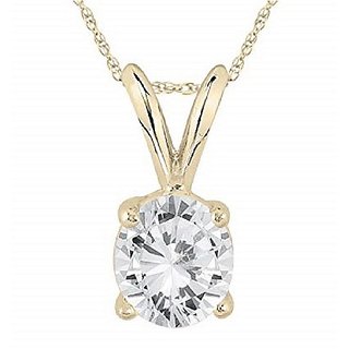 CEYLONMINE Diamond pendant original & unheated stone american diamond gold plated pendant for women & girl CEYLONMINE Diamond pendant original & unheated stone american diamond gold plated pendant for women & girl