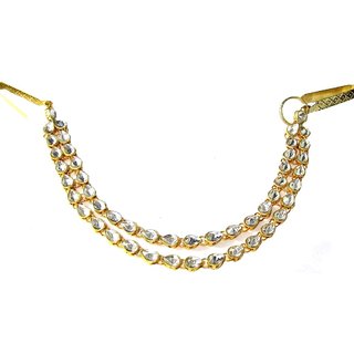                       White Two Line Stone Waist Belt                                              