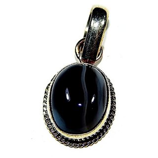                       CEYLONMINE  9.25 ratti Hakik Agate pendant natural & original stone white silver plated pendant for women & girls                                              