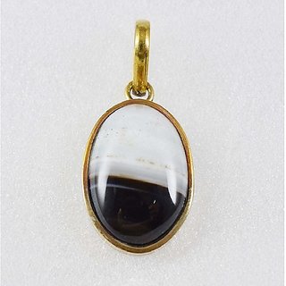                       CEYLONMINE- Hakik Agate 9.25 ratti pendant natural & original stone  gold plated pendant for women & girls                                              