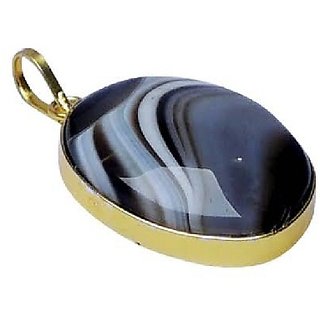 CEYLONMINE -Natural Agate Pendant original & unheated stone 9.25 ratti ( hakik agate ) gold plated pendant for unisex CEYLONMINE -Natural Agate Pendant original & unheated stone 9.25 ratti ( hakik agate ) gold plated pendant for unisex