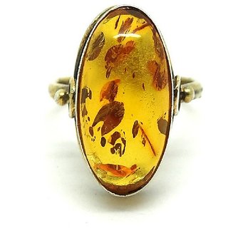                      CEYLONMINE- IGI Amber Stone stylish ring  silver Amber ring for men  women                                              