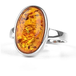                       CEYLONMINE- IGI Amber Stone stylish ring silver Amber ring for men  women                                              