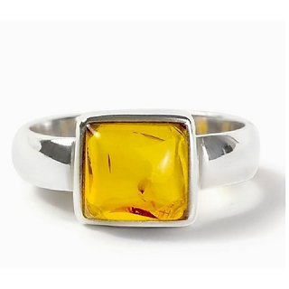                       CEYLONMINE - Natural GIA Amber Ring  For Men  Women Original  Certified Stone Amber Ring                                              