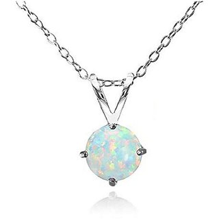 CEYLONMINE -Semi- precious natural opal pendant 9.25 ratti gemstone opal locket silver plated CEYLONMINE -Semi- precious natural opal pendant 9.25 ratti gemstone opal locket silver plated