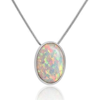 CEYLONMINE 5.25 ratti opal pendant natural & original gemsotne silver pendant for unisex CEYLONMINE 5.25 ratti opal pendant natural & original gemsotne silver pendant for unisex