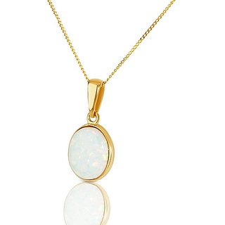                       CEYLONMINE 5.25 ratti opal pendant natural & unheated stone opal pendant in gold plated(panchdhatu) for unisex                                              