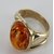 CEYLONMINE  -  amber Gold Plated Ring With Lab Certificate For Astrological Purpose