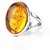 CEYLONMINE- Original  Natural stone Amber silver Plated Finger Ring With Lab Certificate Unheated  Untreated stone Amber ring for unisex