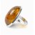 CEYLONMINE- Original Amber Silver Plated Adjustable ring Precious  Astrological   Amber stone Finger Ring For Unisex