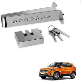 Auto Addict Car Stainless Steel Pedal Lock Rod or for Brake Clutch Throttle Adjustable Anti Theft Security Lock System For Hyundai Creta