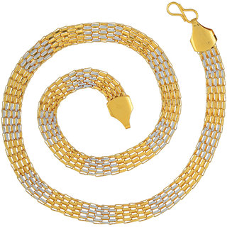                       Missmister Brass Double Colour Gold Plated Flat Fashion Chain Necklace Men Women                                              