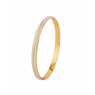                       Missmister Gold Finish Dual Tone Silver And Brass Kada For Men And Women (Size 2.4)                                              