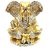 Missmister Brass Gold Cz Ambuja Ganesh Idol Stand, Puja Item, Home Decor