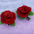 Missmister Fabric Red Rose Clips,Stylish Pair Of Hair Clip, Hair Jewelry For Girls Women