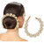 Missmister Gold Fabric Pearls Studded Gajra, Veni,Wedding Hair Accessory Latest Design For Women Girls