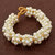 Missmister Gold Fabric Pearls Studded Gajra, Veni,Wedding Hair Accessory Latest Design For Women Girls